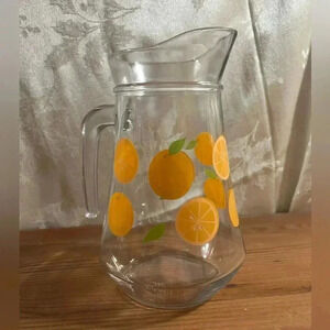 Vintage KIG Indonesia  Juice Jug with Pattern of Oranges | Circa 1970s